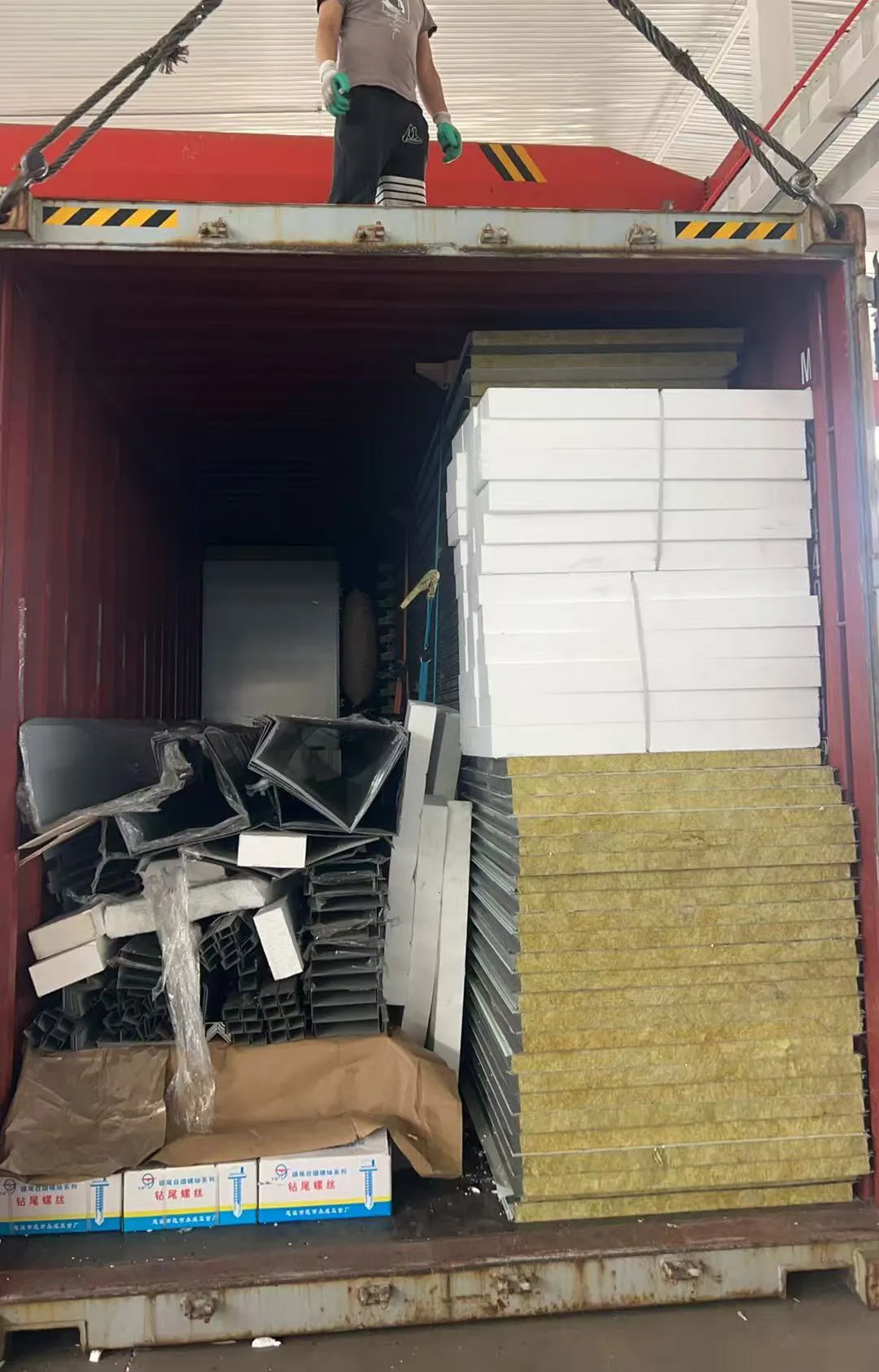 Delivery of cattle shed components Delivery of cattle shed components